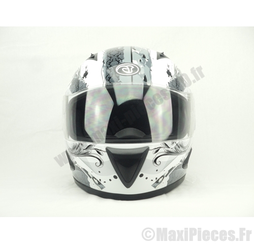 Casque moto scooter fighter blanc S.