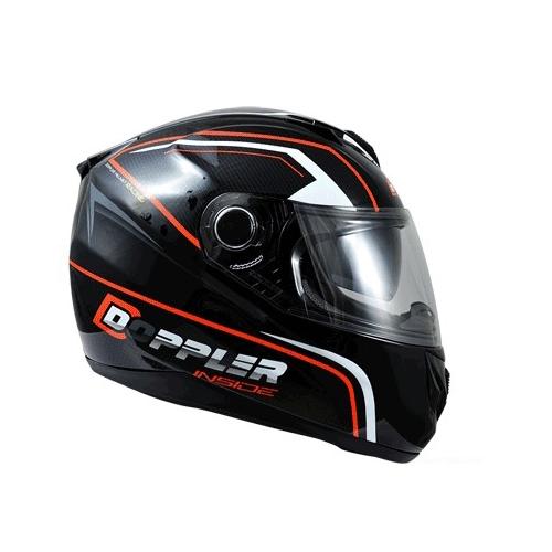 Casque Intégral Doppler double écrans - XS (53-54cm) - Noir/Rouge Verni