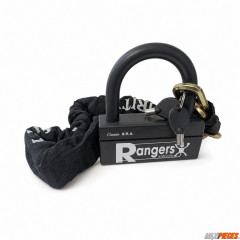 Antivol U marque Rangers 140x100mm / avec chaine 1,20m - Diamètre 10mm * Déstockage !