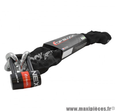 Antivol moto/scooter Top Block NEXUS CH12 V2 Chaîne 1200 mm Classé SRA – bloque-disque + chaîne haute sécurité * Déstockage !