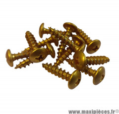 Vis de carrosserie M5x20 mm couleur or (x12) pour scooter / moto / 50 à boite / quad / maxiscooter / mobylette * Déstockage !