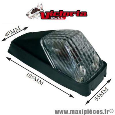 Feu arrière Victoria Bull universel type HONDA XR Noir / Transparent *Déstockage !