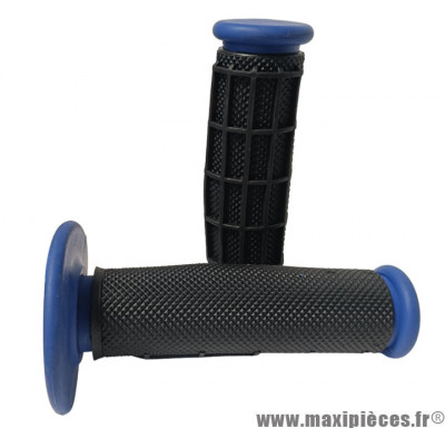 Paire de revêtements poignée cross noir / bleu 120mm * Déstockage !