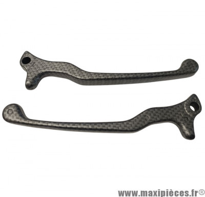 Leviers de frein imitation carbone pour maxi-scooter piaggio 125-250-300-400-500 mp3, beverly, 400 x-evo / gilera 500 nexus, fuoco * Déstockage !