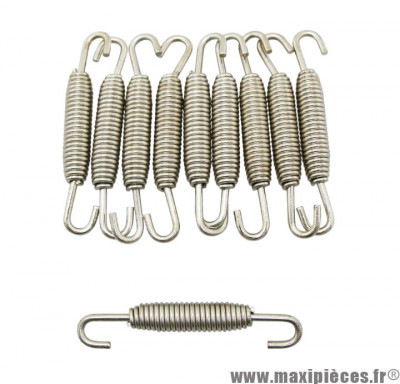 Ressort de pot l70mm inox diam 10mm (crochet tournant) (sachet de 10) * Déstockage !