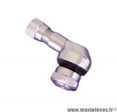 Valve alu coudée tubeless couleur argent * Déstockage !