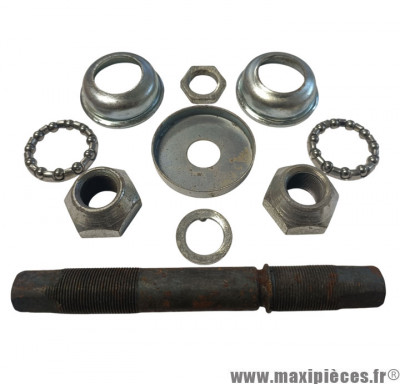 Jeu de roulements + axe de pédalier 121mm MBK Motobécane origine – Ref. XV0-39D76-00 * Déstockage !