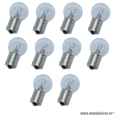 Lampes / ampoules 12V 10W mini clignotant transparent BA9S x10 *Déstockage !