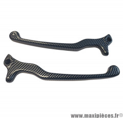 Leviers de frein imitation carbone brillant pour maxi-scooter piaggio 125-250-300-400-500 mp3, beverly, 400 x-evo / gilera 500 nexus, fuoco * Déstockage !