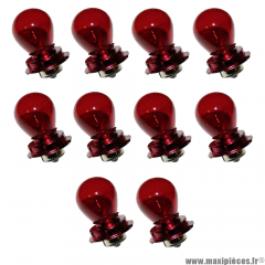 Ampoules/lampes 12v 15w rouge culot P26S (boite de 10) *Déstockage !