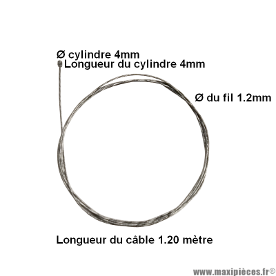 Câbles de décompresseur Transfil (boîte de 25) boule 4x4 1.20m 12/10e pour cyclomoteur Peugeot * Déstockage !