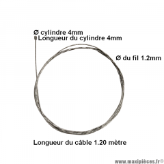Câbles de décompresseur Transfil (boîte de 25) boule 4x4 1.20m 12/10e pour cyclomoteur Peugeot * Déstockage !