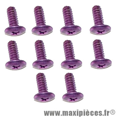 Lot de 10 vis Violet - tête bombé - cruciforme - 6x10mm *Déstockage !