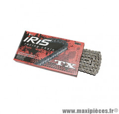 Chaine iris 428 TX standard noir 122 maillons pour cyclomoteur et moto