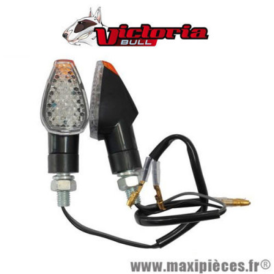 Clignotants homologué victoria bull wind à led noir universel pour moto, scooter, mob, quad… * Déstockage !