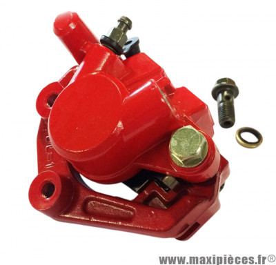 Étrier de frein avant rouge adaptable Peugeot v clip et scooter chinois (livré avec plaquettes) * Déstockage !