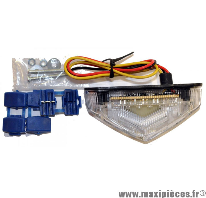 Feu arrière universel blanc a leds avec éclairage de plaque d'immatriculation (homologué) * Prix spécial !