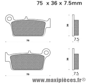 Plaquette de frein AP-RACING pour scooter honda 50 lead / kymco 50 heroism, 50 yup / peugeot 50 sv geo / hm 125 cre, 50 cre derapage (l 75mm - h 36mm - p 7.5mm) * Déstockage !