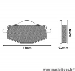 Plaquette de frein marque Newfren pour moto mbk 50 x-power 1999-2003 arrière / yamaha 50 tzr 1999-2003 arrière, 125 tdr après 1993 avant-arrière (l 71mm - h 36mm - p 9.2mm) (fd0124ba) * Déstockage !