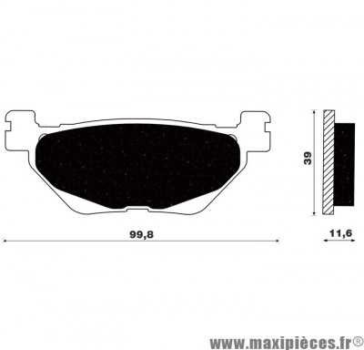 Plaquette de frein Newfren FD0493BKS / L 99,8mm - H 39mm - P 11,6mm Arrière pour Maxi Scooter YAMAHA T-MAX 530 cc, T-MAX 560 cc * Déstockage !