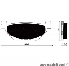 Plaquette de frein Newfren FD0493BKS / L 99,8mm - H 39mm - P 11,6mm Arrière pour Maxi Scooter YAMAHA T-MAX 530 cc, T-MAX 560 cc * Déstockage !