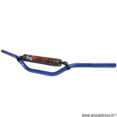 Guidon Cross Alu et mousse Victoria Bull couleur Bleu pour mécaboite * Déstockage !