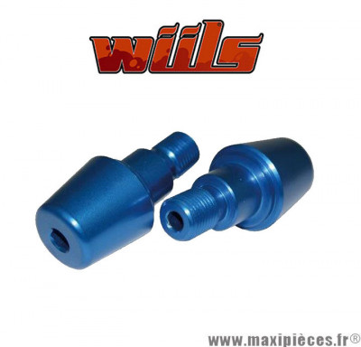 Embouts de guidon M16x150 anodisé Bleu Wiils *Déstockage !