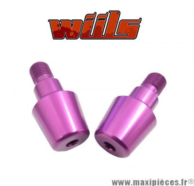 Embouts de guidon M16x150 Violet Wiils *Déstockage !