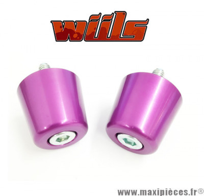 Embouts de guidon M8x125 Violet Wiils *Déstockage !