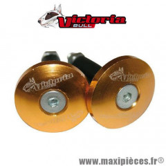 Embouts de guidon plat diamètre 14mm couleur Or Victoria Bull *Déstockage !