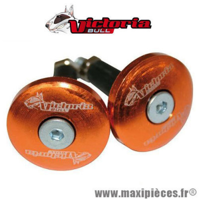 Embouts de guidon plat diamètre 12mm orange Victoria Bull *Déstockage !