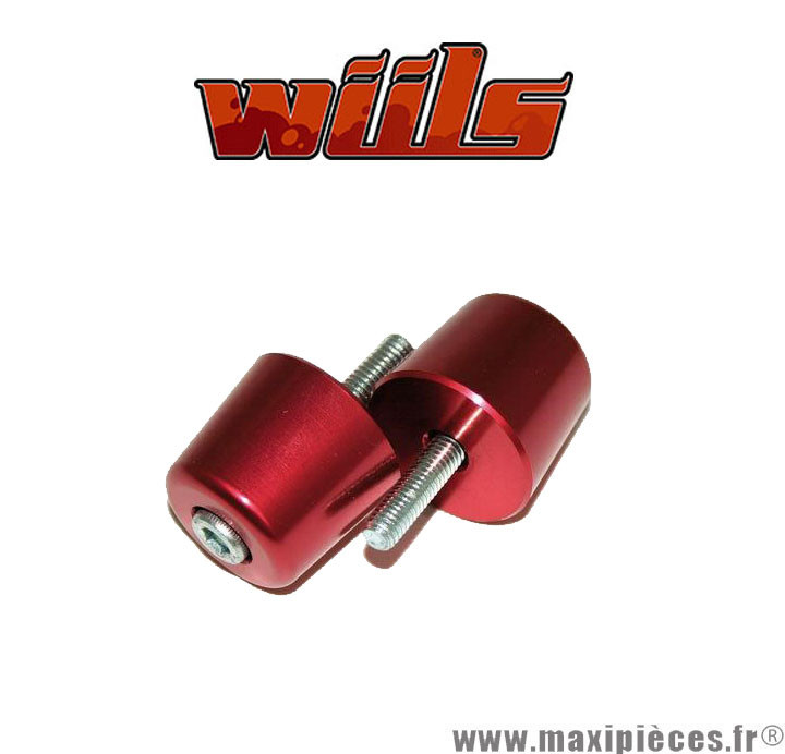 Embouts de guidon Racing rouges - Pièces moto, mobylette, scooter