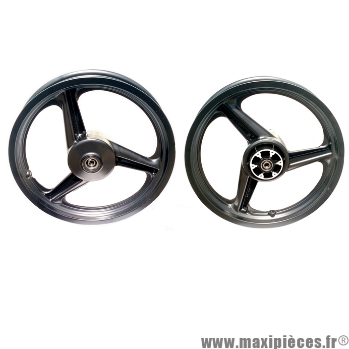 Paire de roues/jantes Neuves Grimeca 17P avant et arrière alu noir pour moto Conti RX356, Metrakit mini GP XL copa , Derbi... *Déstockage !