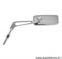 Rétroviseur rectangle gauche TNT chrome Ø8 pour scooter, mécaboite, mobylette, maxiscooter, moto & quad * Déstockage !