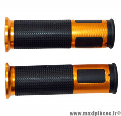 Paire de revêtements poignée moto bague alu OR (120mm) open end * Déstockage !