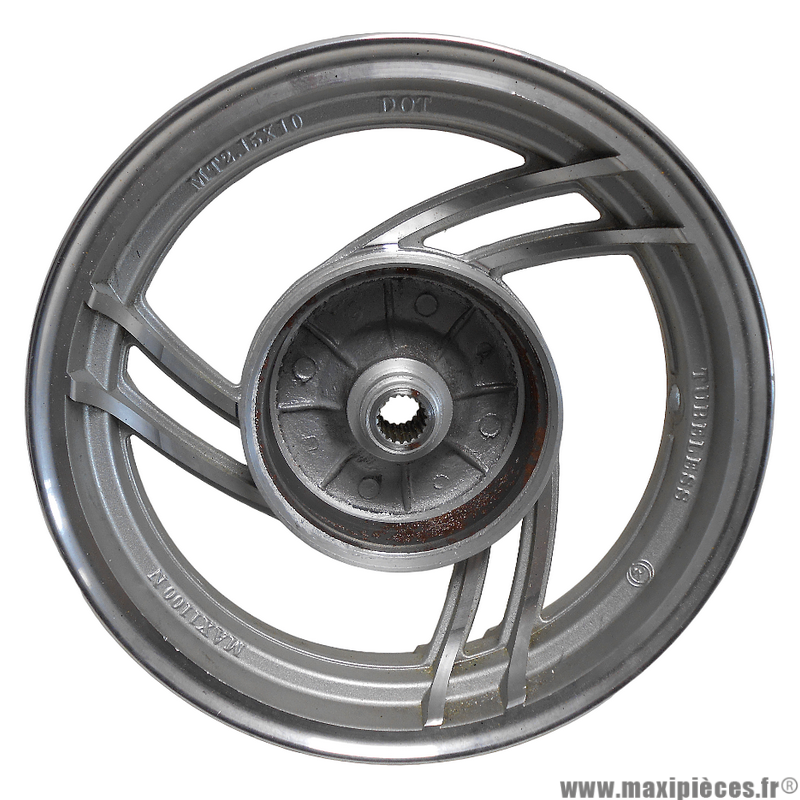 Jante arrière en aluminium 10 pouces (taille MT2.15X10) pour scooter chinois QT3 et autres (frein a tambour) * Déstockage !
