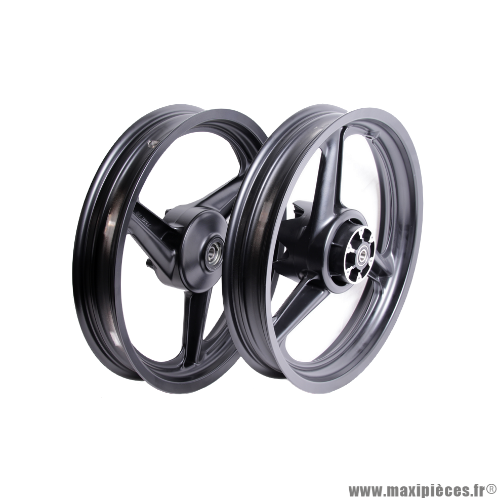 Paire de roues/jantes Neuves Grimeca 17P avant et arrière alu noir pour moto Conti RX356, Metrakit mini GP XL copa , Derbi... *Déstockage !