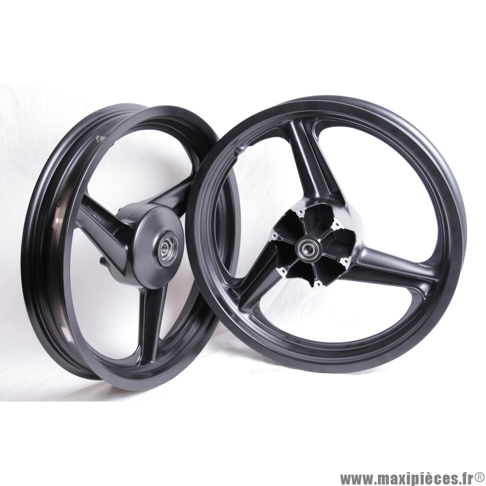 Paire de roues/jantes Neuves Grimeca 17P avant et arrière alu noir pour moto Conti RX356, Metrakit mini GP XL copa , Derbi... *Déstockage !