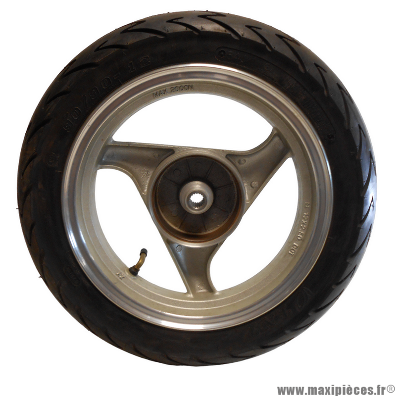 Jante/roue arrière en aluminium 12 pouces occasion (taille 2.50X12) pour scooter chinois (frein a tambour) * Déstockage !
