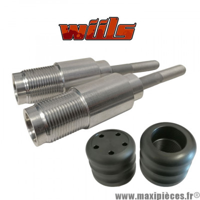 Tampons de protection noir + fixations Wiils pour Honda 1000 CBR de 2004 à 2005 (la paire) *Déstockage !