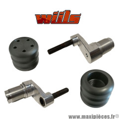 Tampons de protection noir + fixations Wiils pour Honda CBR 600 de 2007 (la paire) *Déstockage !