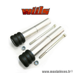 Tampons de protection noir + fixations Wiils pour Suzuki 1400 GSX toute année (la paire) *Déstockage !