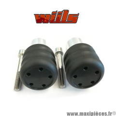 Tampons de protection noir + fixations Wiils pour Yamaha MT-01 1700cc de 2005-2007 (la paire) *Déstockage !