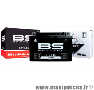 BS-batterie 12v / 8ah BT9B-BS (yt9b-bs) pour Yamaha MT03, XT660X, TT600RE et YFM700R *Déstockage !