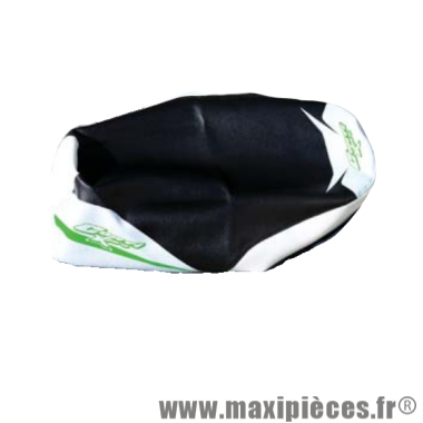 Housse de selle blanc / noir / vert CONTI XPRO pour scoot mbk booster / yamaha bws 2004> Déstockage !