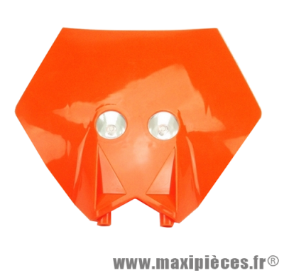 Tête de fourche orange furtif pour 50 à boite, moto universel, halogène 2x20watts *Déstockage !