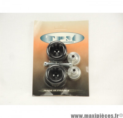 Tampons de protection + embouts Delta pour MBK Booster/Yamaha BW's noir (2 paires) *Prix discount !
