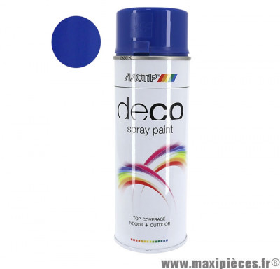 Bombe de peinture marque Motip deco glycero brillant bleu gentiane aérosol 400ml (01634) * Prix spécial !