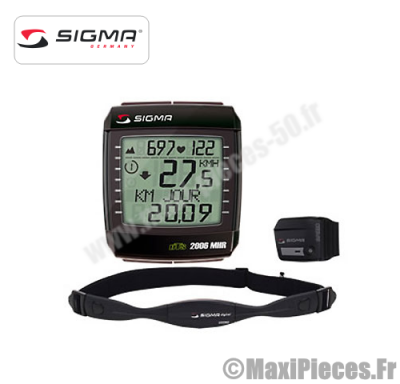 Compteur Vélo digital de marque Sigma BC 2006 MHR DTS 20 fonctions *Déstockage !