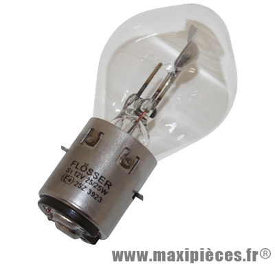 Ampoule 12v 25/25w blanc BA20d Flösser (x1)